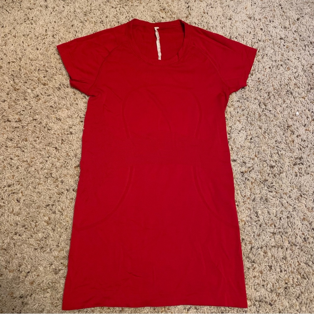 Lululemon dark red swiftly tech short sleeve t shirt